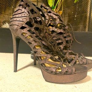 Bronze Strapy heels.